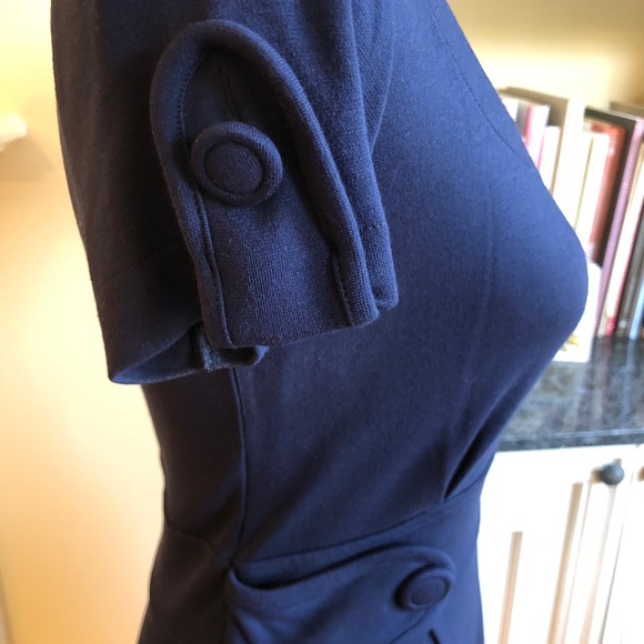 Navy Blue Soft Synthetic Dress - Picture 3 of 7